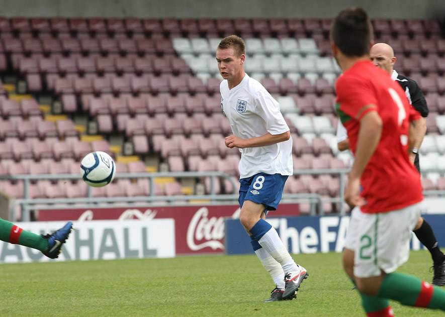 Midfielder Jack Jebb in action for England against Portugal.